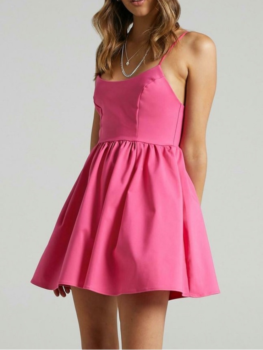 Showpo NWT you got nothing to prove fit & flare pink mini dress US SZ 10